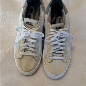 P448 Women's Off-White and Gray Sneakers
